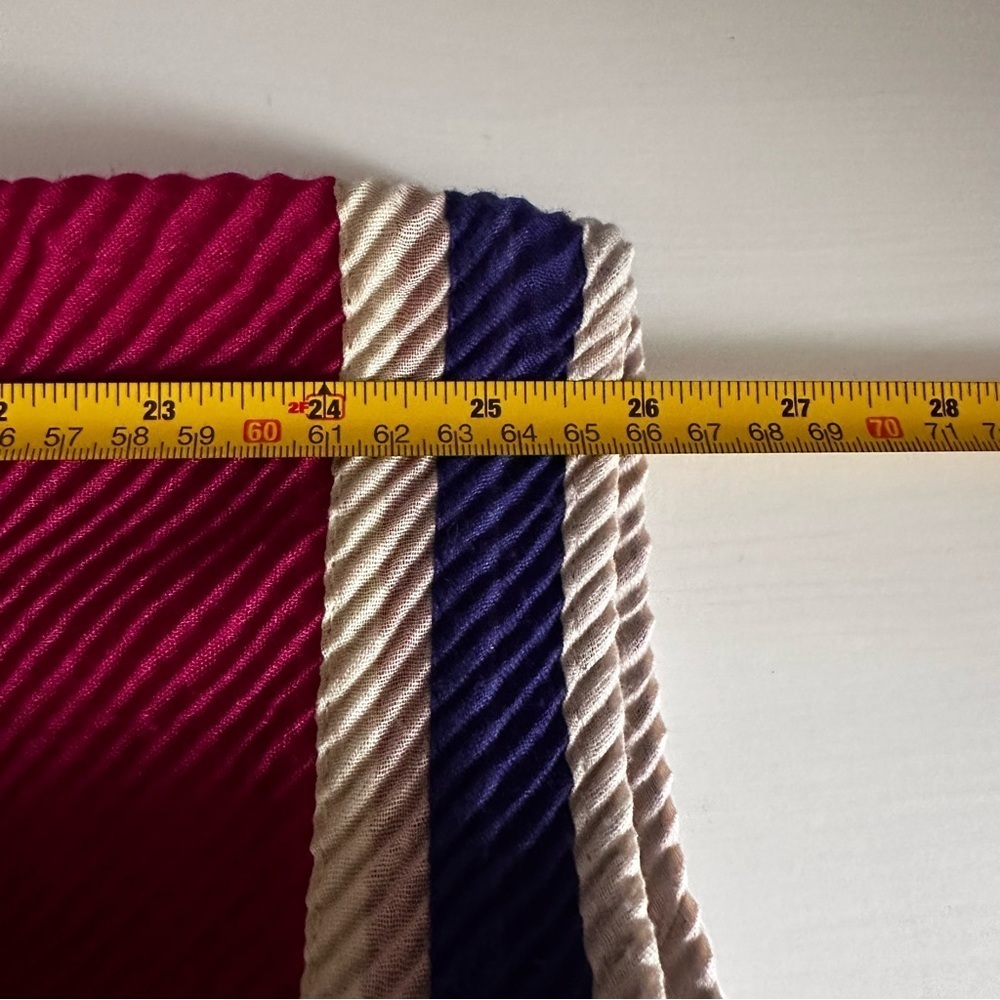 ETNICO Scarf Sarong Wrap Cerise Pink, Blue & Taupe EUC approx 108 x 104 - Picture 6 of 6
